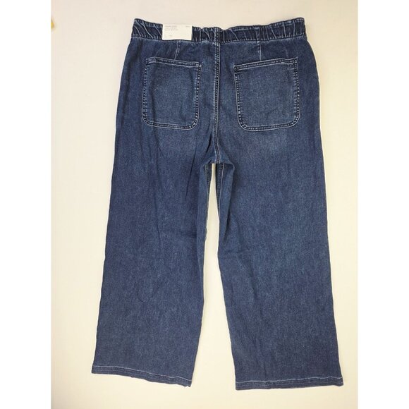 AEO Size Large Womens 31" Inseam Dreamy Drape Cozy Low Rise Baggy Wide Leg Jeans - Picture 1 of 16
